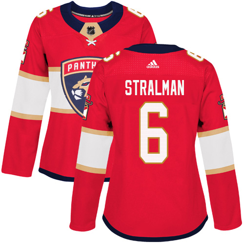 Adidas Panthers #6 Anton Stralman Red Home Authentic Women's Stitched NHL Jersey